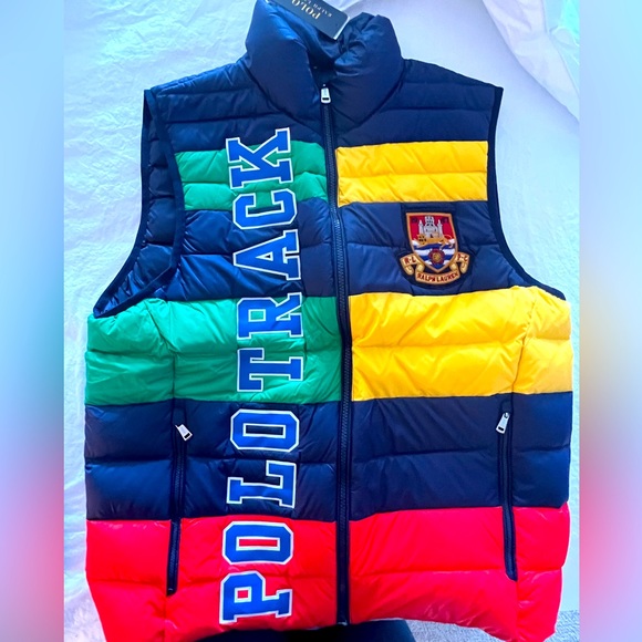NWT Polo by Ralph Lauren multi colored down vest - Picture 1 of 5